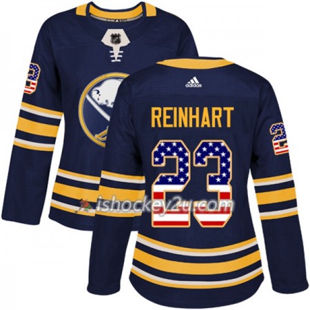 Dame NHL Buffalo Sabres Trøje Sam Reinhart 23 Adidas 2017-2018 Marine Blå USA Flag Fashion Authentic Dame NHL Buffalo Sabres Trøje Sam Reinhart 23 Adidas 2017-2018 Marine Blå USA Flag Fashion Authentic